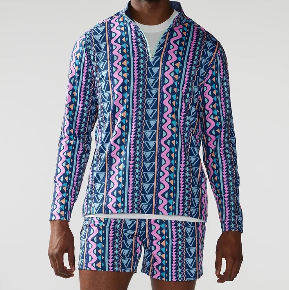 NWT Chubbies The Hammer Qtr Zip Long Sleeve